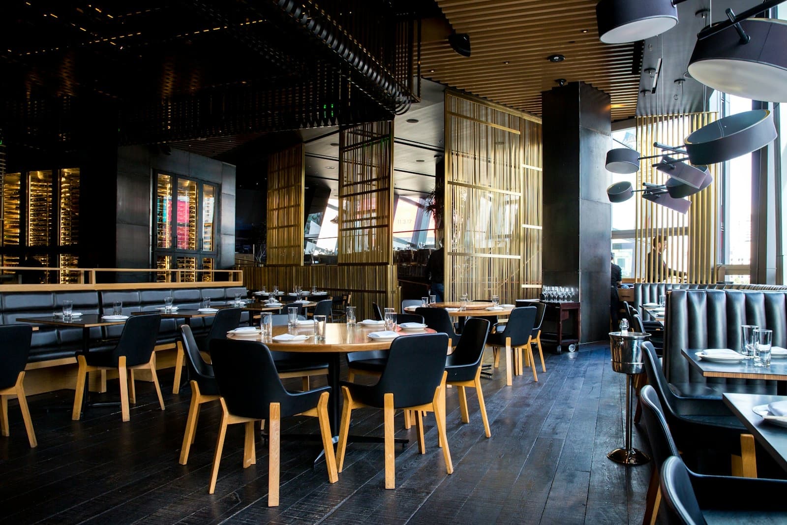 A restaurant dining room laid for service, the setting FoxDine is built for